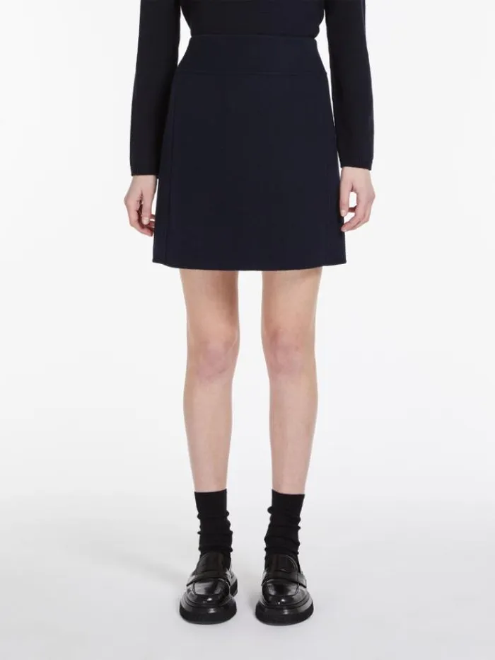 Woman Wool Bodycon Skirt Midnightblue Maxmara Skirts