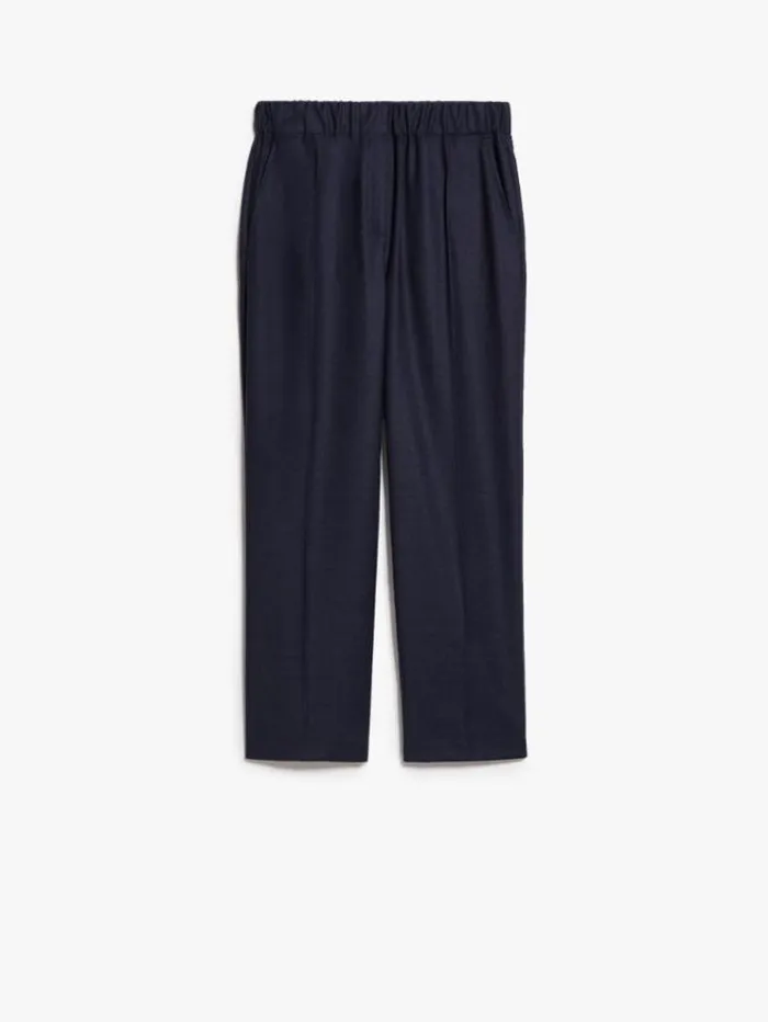 Woman Wool Flannel Trousers Ultramarine Maxmara Trousers Woman Wool Flannel Trousers Ultramarine Maxmara Trousers