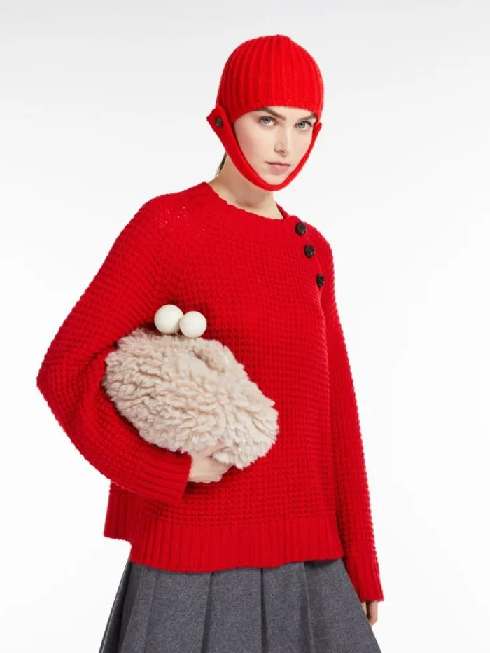 Woman Wool Yarn Sweater Red Maxmara Knitwear And Sweatshirts Woman Wool Yarn Sweater Red Maxmara Knitwear And Sweatshirts