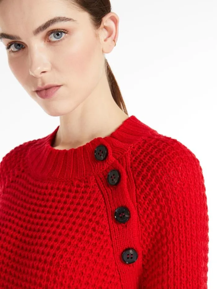 Woman Wool Yarn Sweater Red Maxmara Knitwear And Sweatshirts Woman Wool Yarn Sweater Red Maxmara Knitwear And Sweatshirts