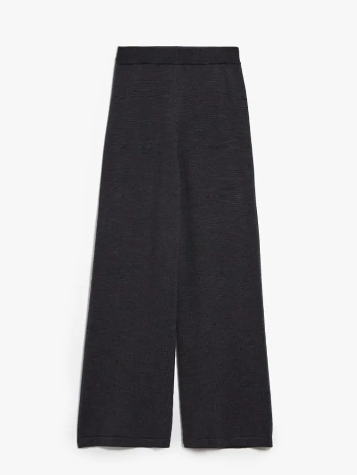 Woman Wool Yarn Trousers Dark Grey Maxmara Trousers Woman Wool Yarn Trousers Dark Grey Maxmara Trousers