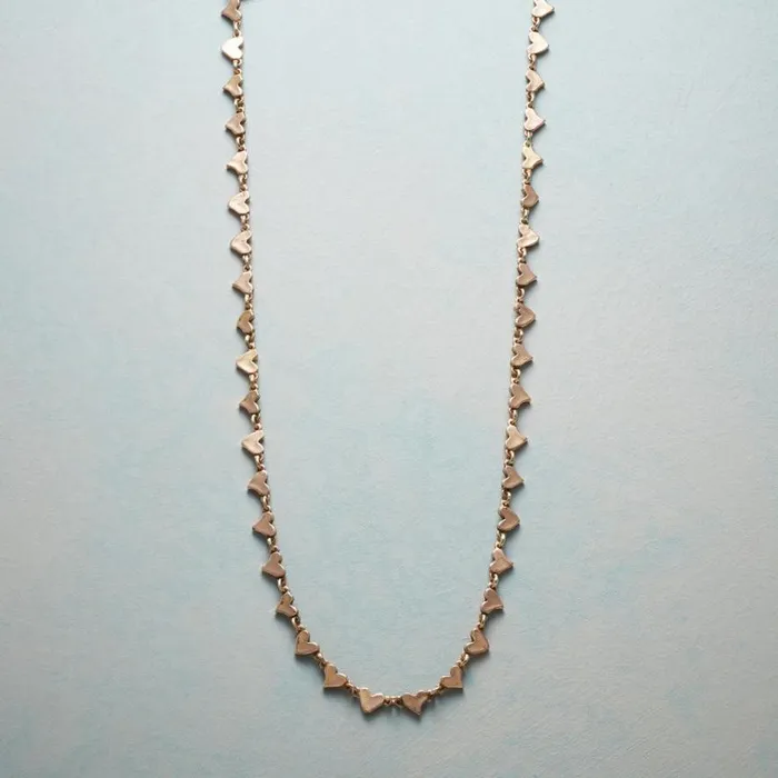 Women 14Kt Rose Chain Of Hearts Necklace Sundance Catalog Necklaces
