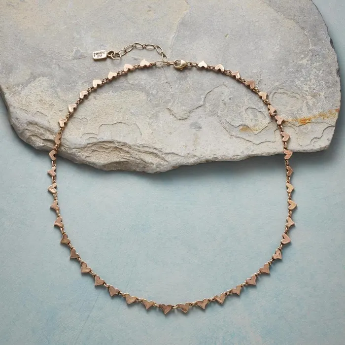 Women 14Kt Rose Chain Of Hearts Necklace Sundance Catalog Necklaces Women 14Kt Rose Chain Of Hearts Necklace Sundance Catalog Necklaces