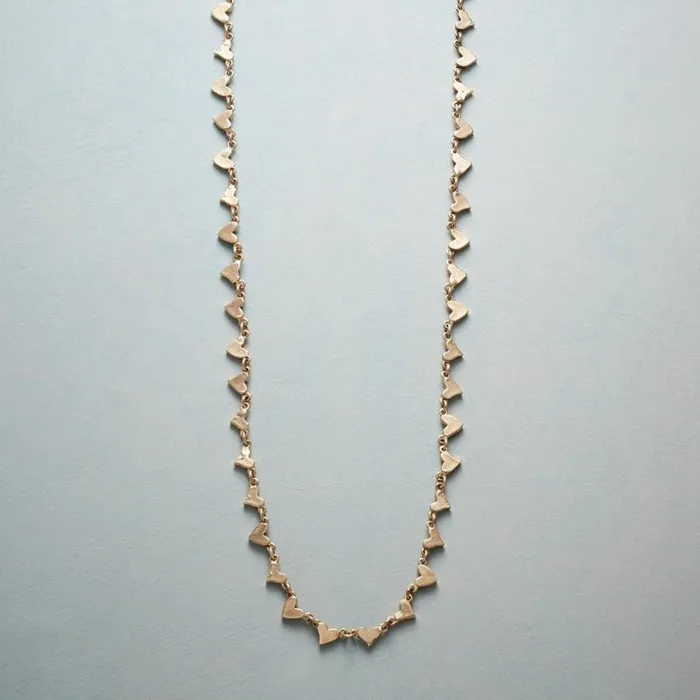 Women 14Kt Yellow Chain Of Hearts Necklace Sundance Catalog Necklaces