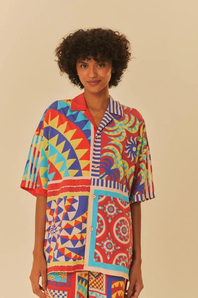 Women Adidas Farm Solar Kaleidoscope Blue Top Blue FARM Rio Crop Tops