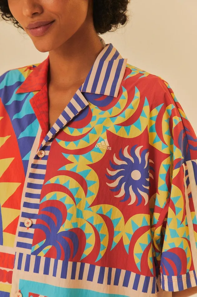 Women Adidas Farm Solar Kaleidoscope Blue Top Blue FARM Rio Crop Tops Women Adidas Farm Solar Kaleidoscope Blue Top Blue FARM Rio Crop Tops