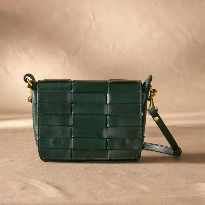 Women Alessandra Woven Bag Emerald Sundance Catalog Handbags