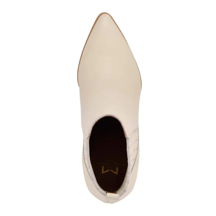 Women Alva Pointy Toe Bootie Chic Cream Leather Marc Fisher Boots and Booties