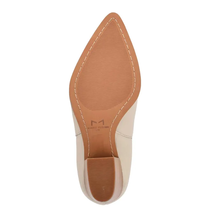 Women Alva Pointy Toe Bootie Chic Cream Leather Marc Fisher Boots and Booties