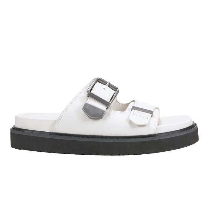 Women Amirra Buckle Slide Sandal Chic Cream Leather Marc Fisher Mules and Slides Women Amirra Buckle Slide Sandal Chic Cream Leather Marc Fisher Mules and Slides