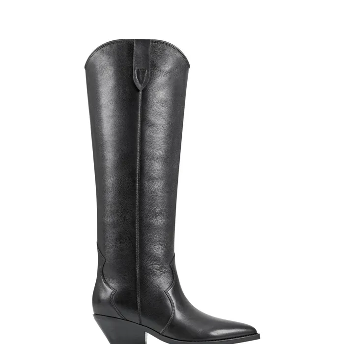 Women Ander Western Boot Black Leather Marc Fisher Boots and Booties