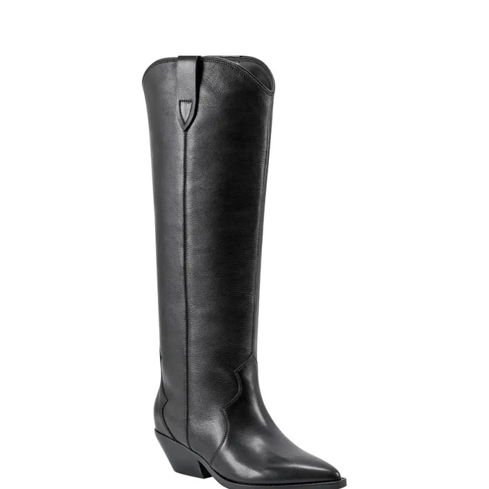 Women Ander Western Boot Black Leather Marc Fisher Boots and Booties