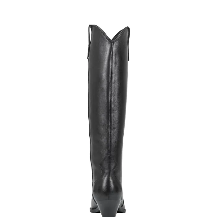 Women Ander Western Boot Black Leather Marc Fisher Boots and Booties