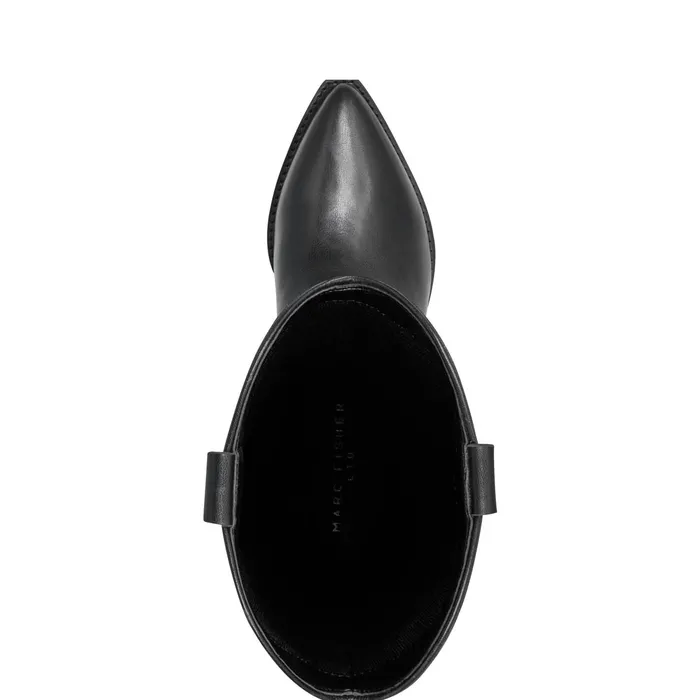 Women Ander Western Boot Black Leather Marc Fisher Boots and Booties