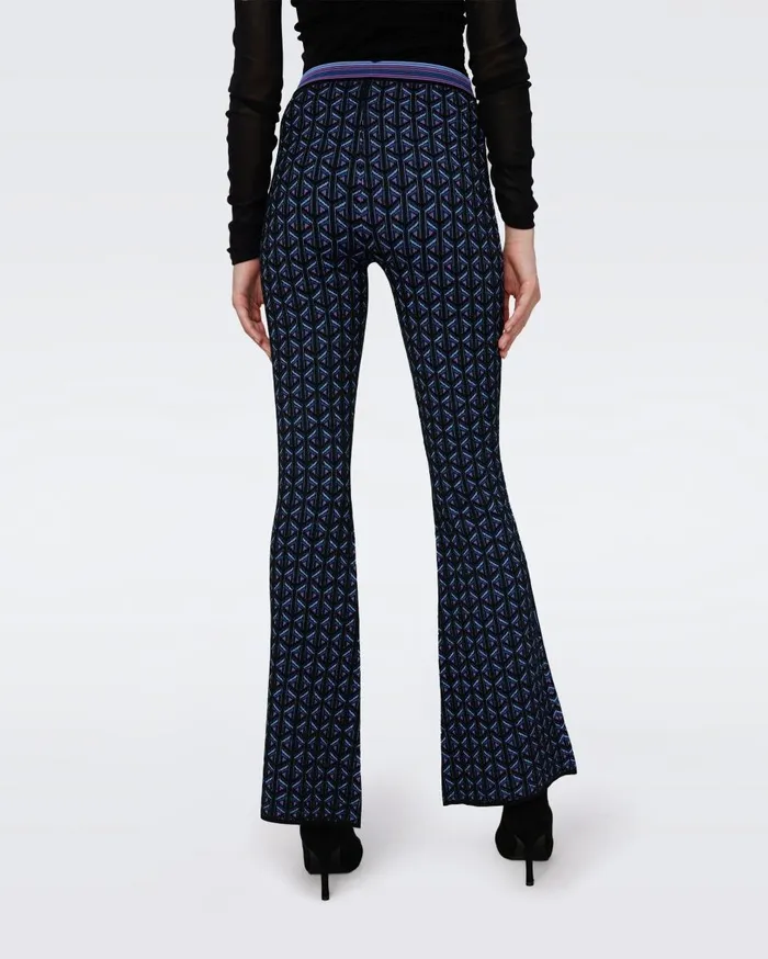Women Ashdon Knit Jacquard Pants Tiny Stadium Geo Purple Blush DVF Pants and Shorts
