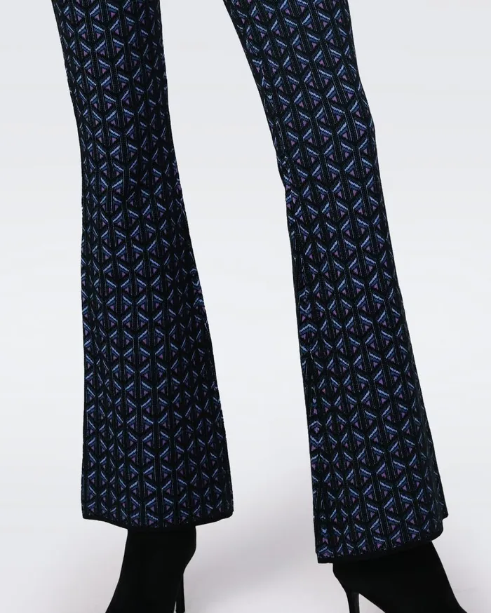 Women Ashdon Knit Jacquard Pants Tiny Stadium Geo Purple Blush DVF Pants and Shorts