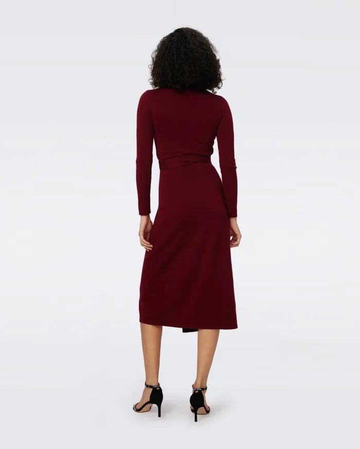 Women Astrid WoolCashmere Wrap Dress Mulberry Mist DVF Dresses