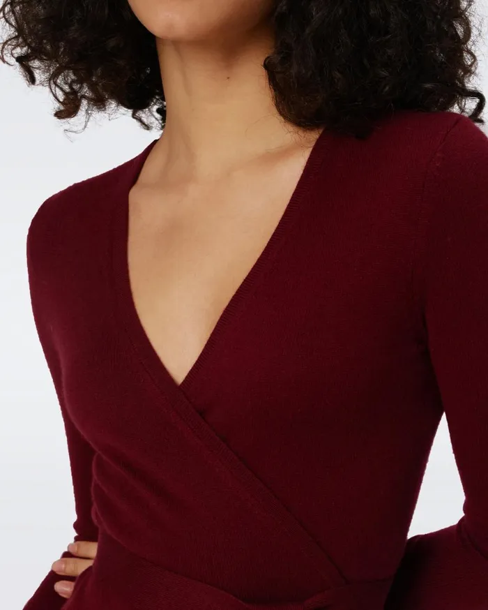 Women Astrid WoolCashmere Wrap Dress Mulberry Mist DVF Dresses