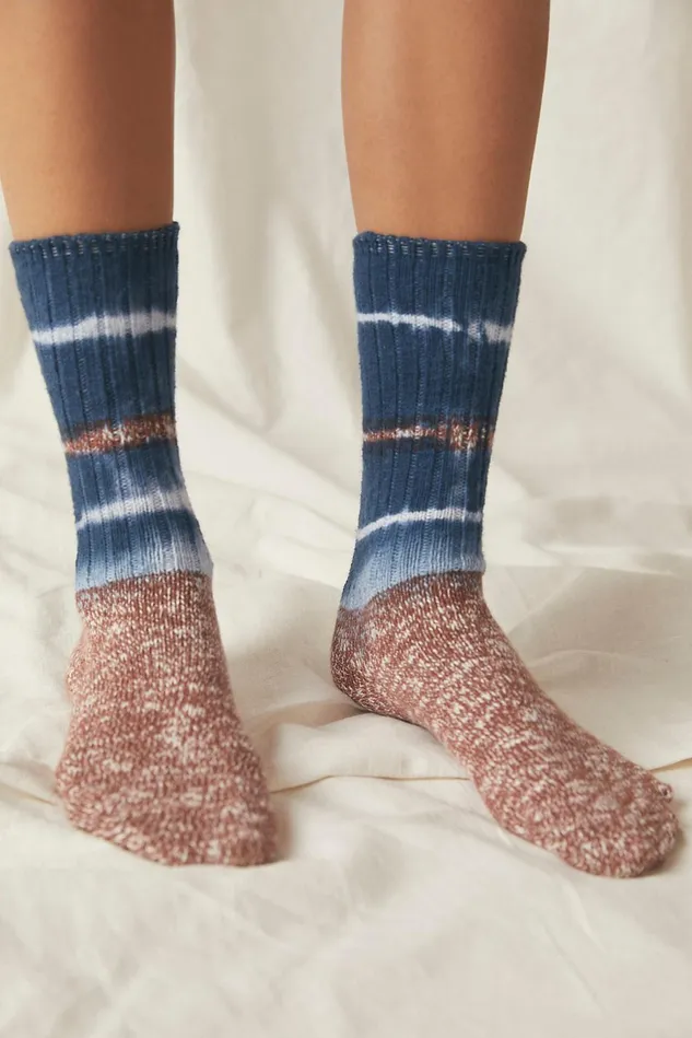 Women Athletic Shoes Free People Waterfall Tie Dye Hiker Socks Rust