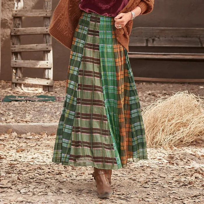 Women Balmoral Skirt Green Plaid Sundance Catalog Skirts