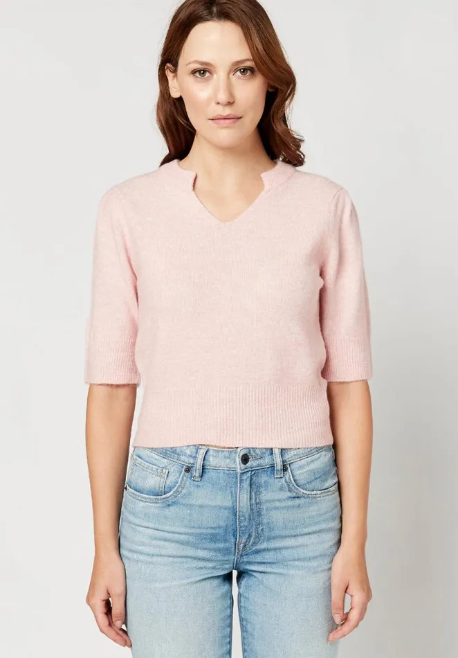 Women Bastien Puff Sleeve Sweater Dusty Rose Htr Buffalo David Bitton Sweaters