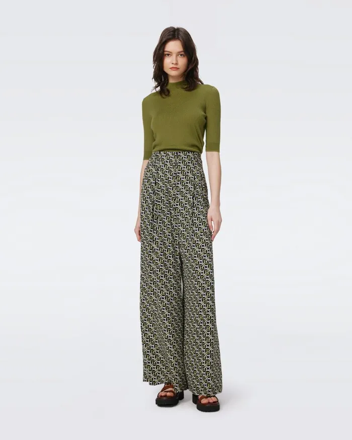 Women Bellini Pants Tiny Gig Tile Green DVF Pants and Shorts