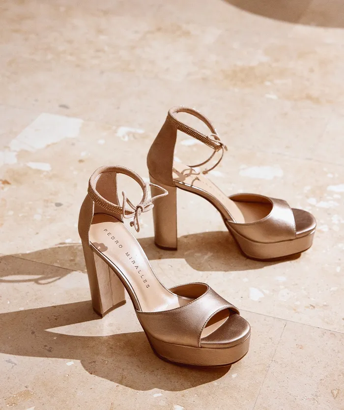 Women Benisa Metallic 8211 Heeled Sandals Pedro Miralles