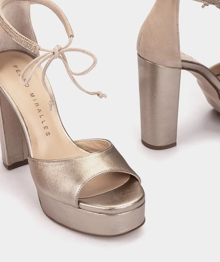 Women Benisa Metallic 8211 Heeled Sandals Pedro Miralles