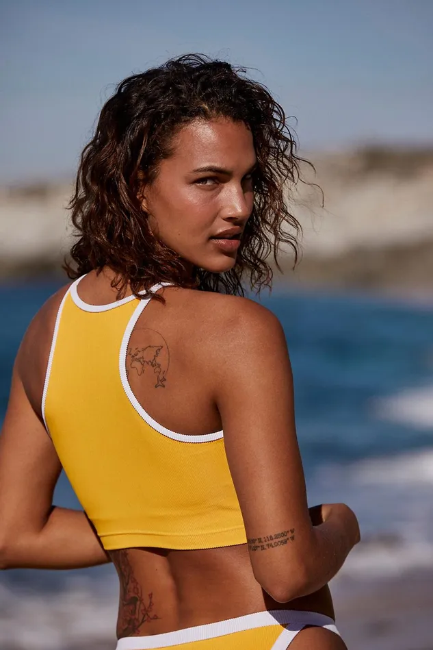 Women Bikini Tops Free People Anna Tank Bikini Top Citrus