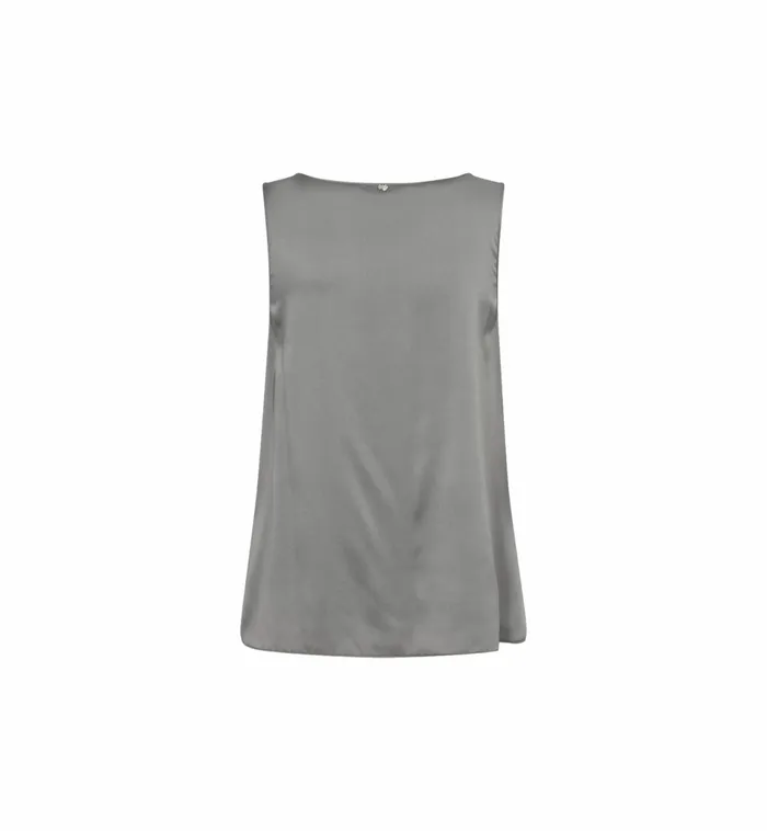 Women Blouses and Tops MOS MOSH MMAstrid VNeck Silk Tank Top Sharkskin
