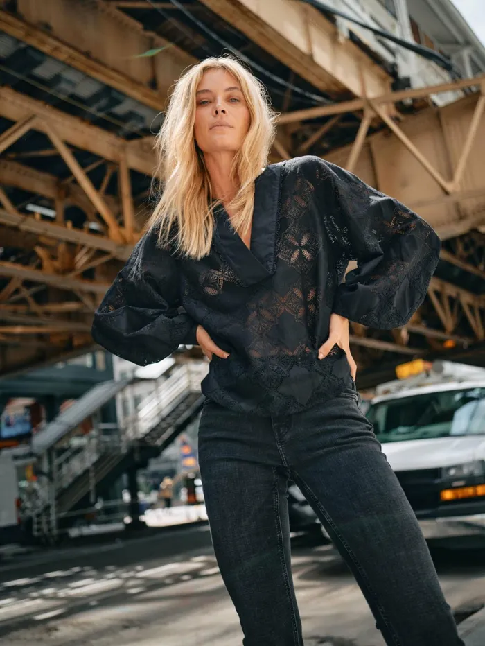 Women Blouses and Tops MOS MOSH MMYen Lace Blouse Black