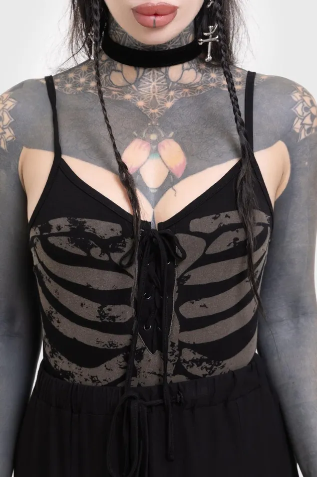 Women Bodysuits Killstar Bone Chiller Bodysuit
