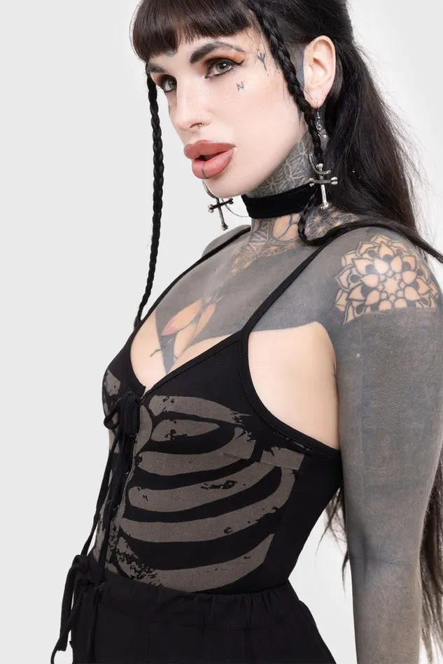 Women Bodysuits Killstar Bone Chiller Bodysuit