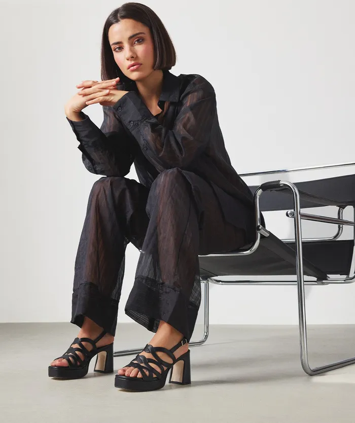 Women Bolzano Black 8211 Heeled Sandals Pedro Miralles
