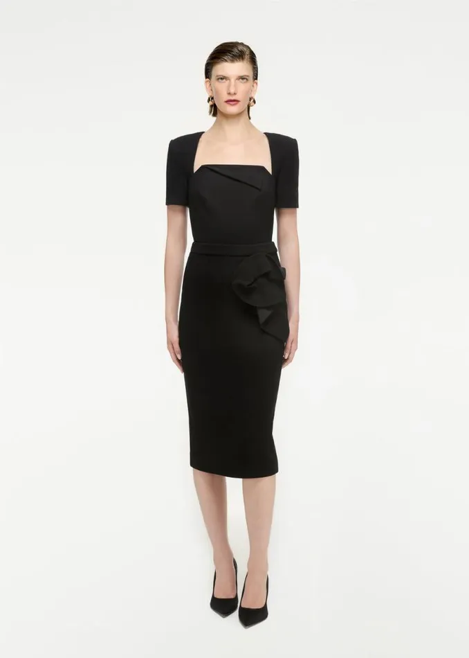 Women Bottoms Roland Mouret Wool Crepe Midi Skirt