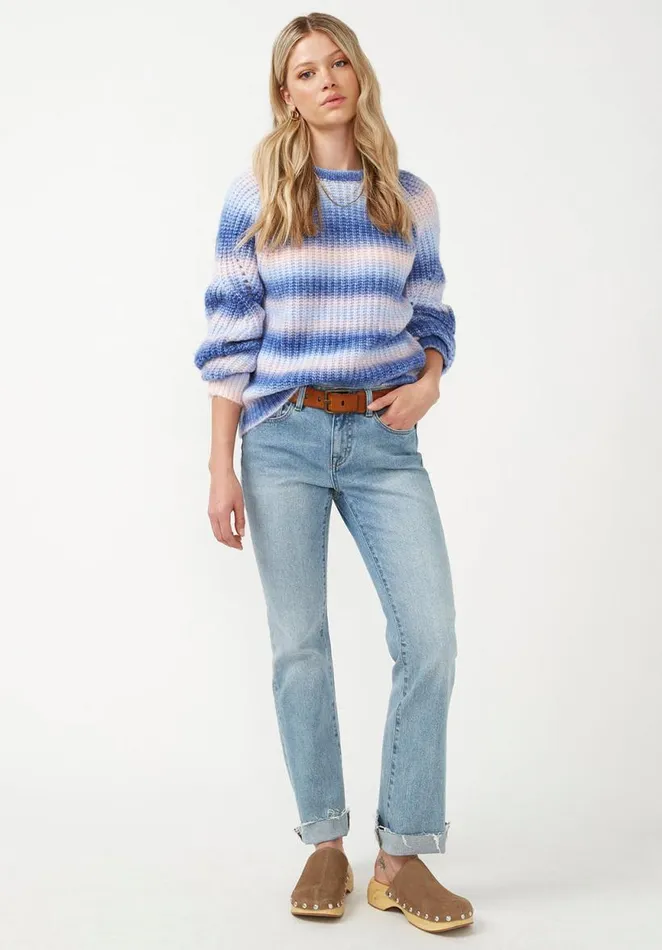 Women Boxy Juno Sweater Strong Blue Buffalo David Bitton Sweaters