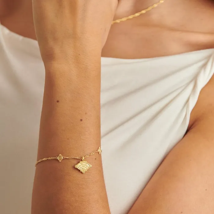 Women Bracelets and Rings Katie Loxton Protection039 Waterproof Gold Charm Bracelet