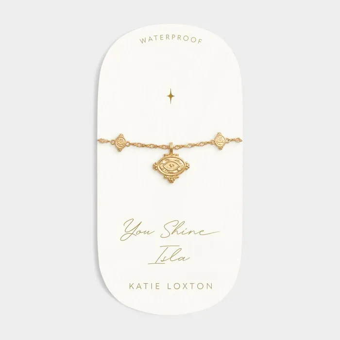 Women Bracelets and Rings Katie Loxton Protection039 Waterproof Gold Charm Bracelet