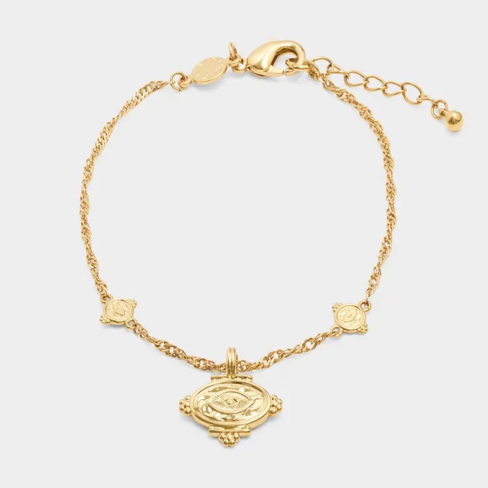 Women Bracelets and Rings Katie Loxton Protection039 Waterproof Gold Charm Bracelet