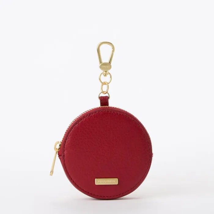 Women Brahmin Clip Ons and Keychains Circle Coin Purse Radiant Red Mystic