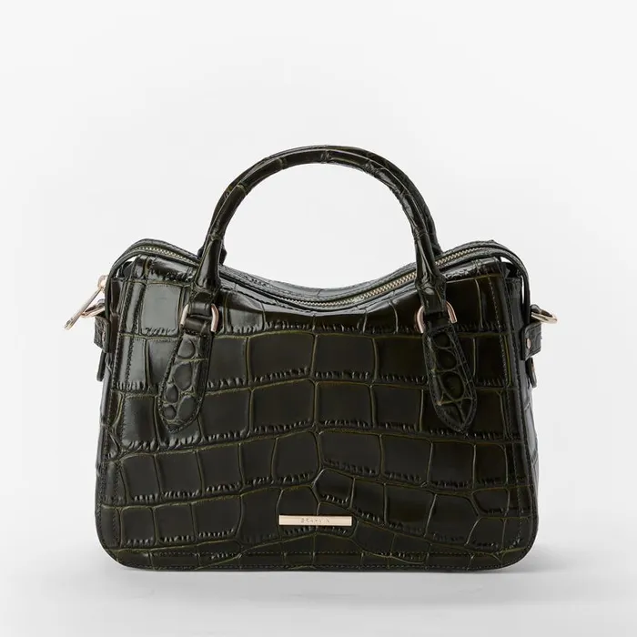 Women Brahmin Satchels Micaela Matcha Green Baize