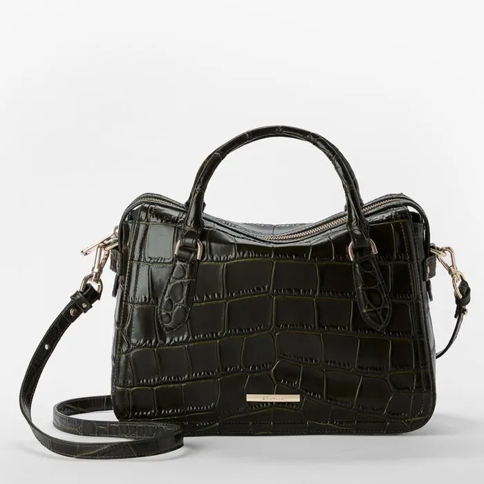 Women Brahmin Satchels Micaela Matcha Green Baize