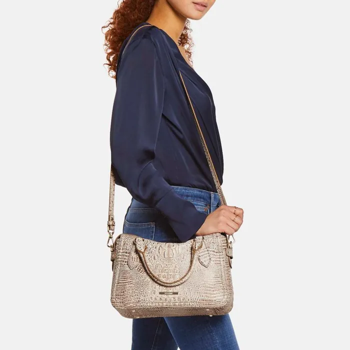 Women Brahmin Satchels Micaela Matcha Green Baize