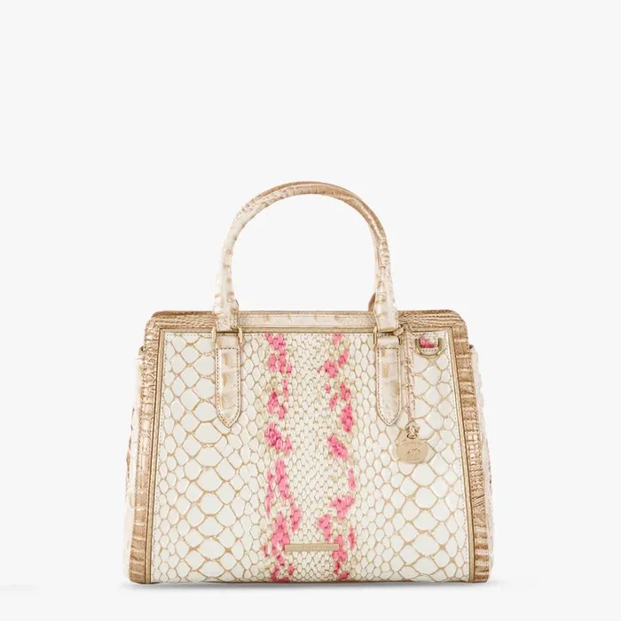 Women Brahmin Satchels Small Finley Apricot Rose Valentia