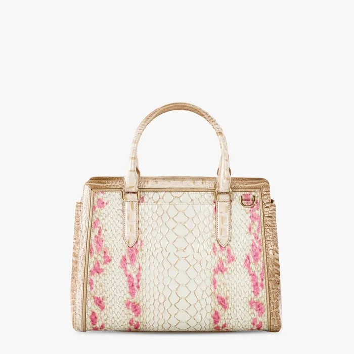 Women Brahmin Satchels Small Finley Apricot Rose Valentia