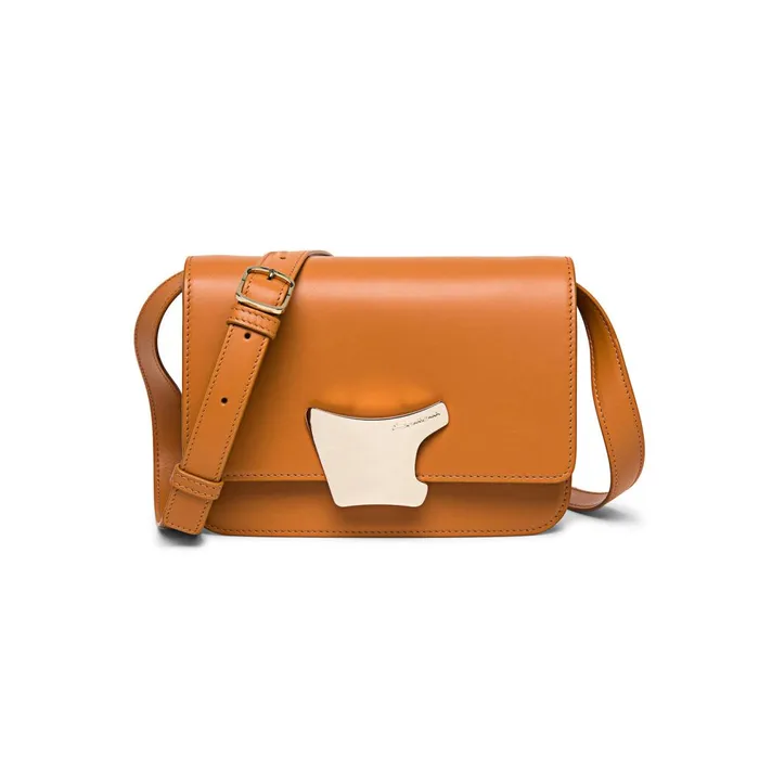 Women Brown Leather Crossbody Bag Santoni Bags
