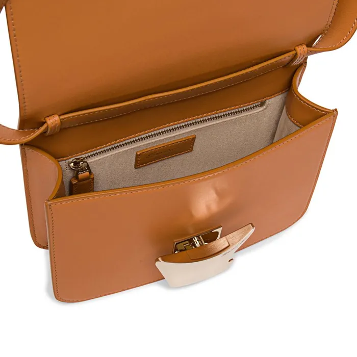 Women Brown Leather Crossbody Bag Santoni Bags