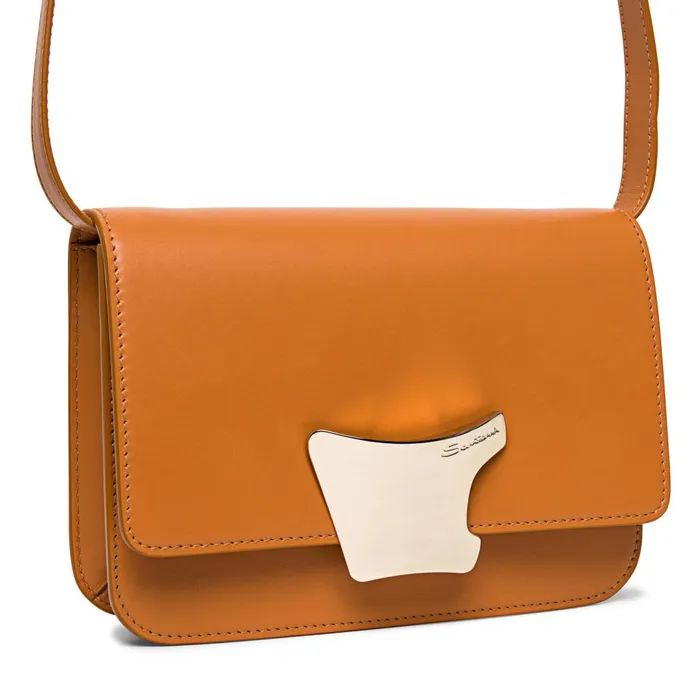Women Brown Leather Crossbody Bag Santoni Bags