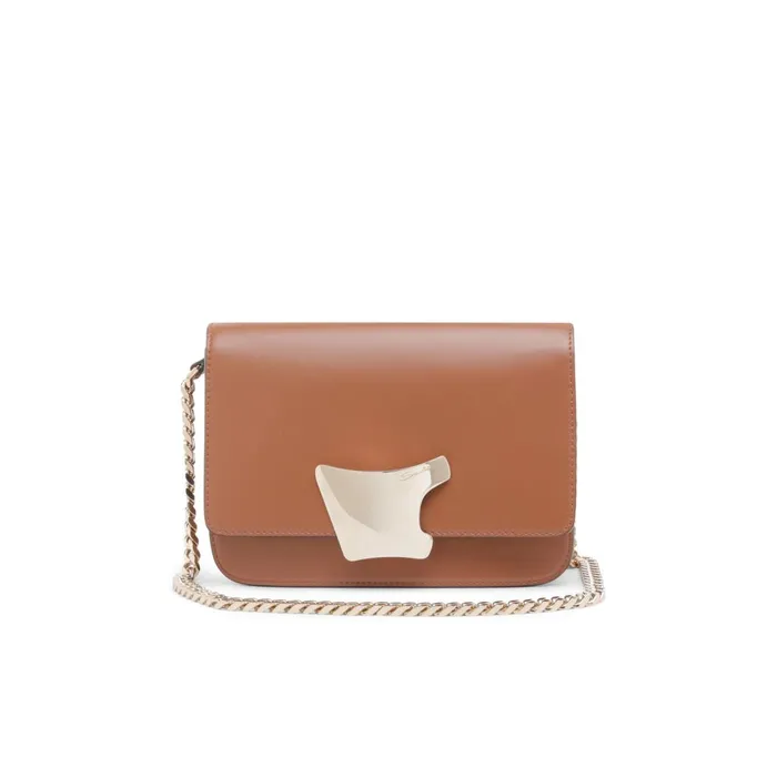 Women Brown Leather Crossbody Bag Santoni Bags