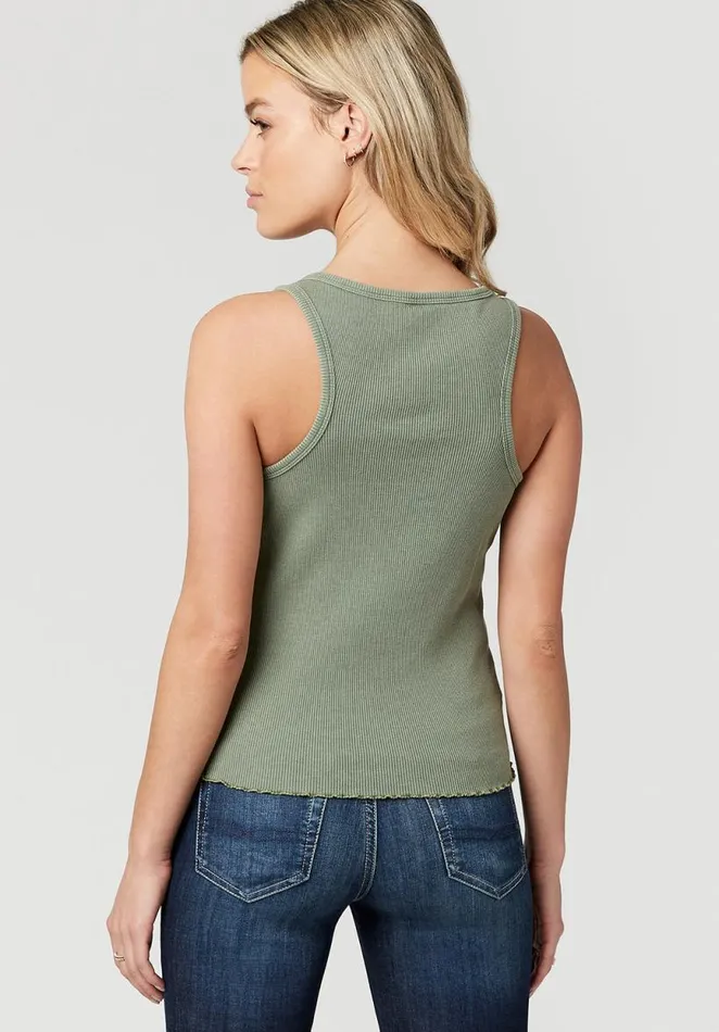 Women Buttoned Delphine Tank Top Dk Ivy Buffalo David Bitton Tops and Tees